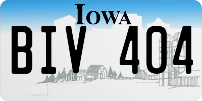 IA license plate BIV404