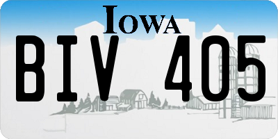 IA license plate BIV405