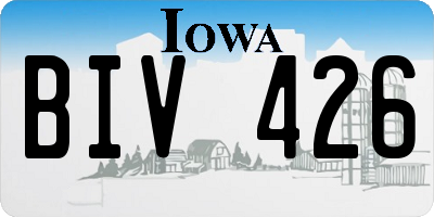 IA license plate BIV426