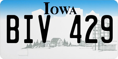 IA license plate BIV429