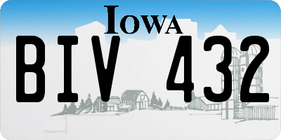 IA license plate BIV432