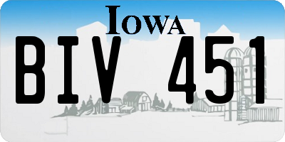 IA license plate BIV451
