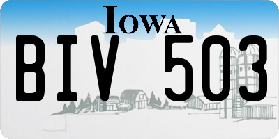 IA license plate BIV503