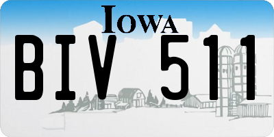 IA license plate BIV511
