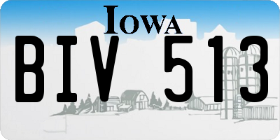 IA license plate BIV513