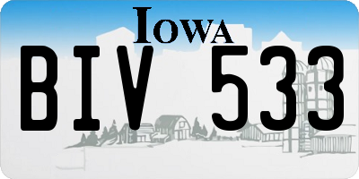 IA license plate BIV533