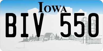 IA license plate BIV550