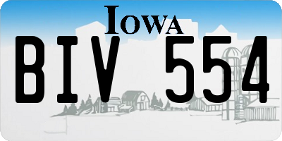 IA license plate BIV554