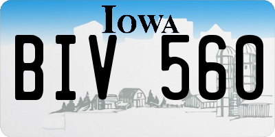 IA license plate BIV560