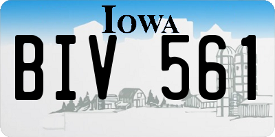 IA license plate BIV561