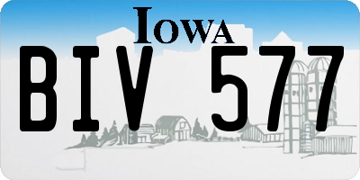 IA license plate BIV577
