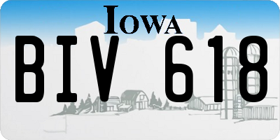 IA license plate BIV618