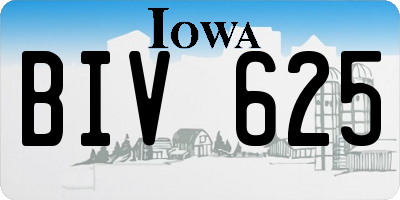 IA license plate BIV625