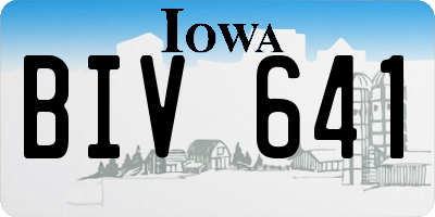 IA license plate BIV641