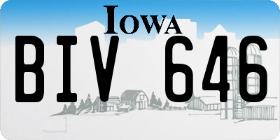 IA license plate BIV646