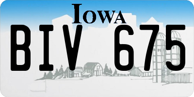 IA license plate BIV675