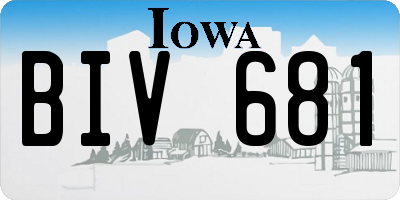 IA license plate BIV681