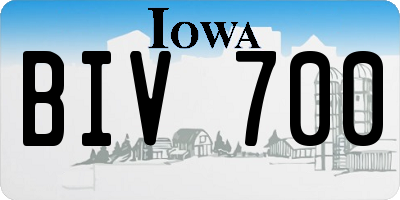IA license plate BIV700