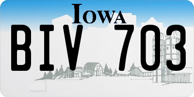 IA license plate BIV703