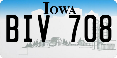 IA license plate BIV708