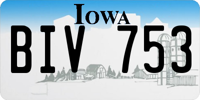 IA license plate BIV753