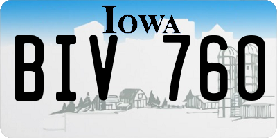 IA license plate BIV760