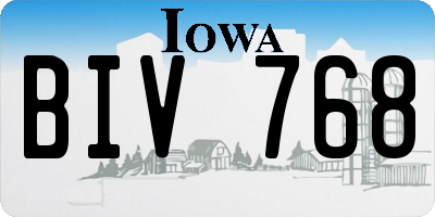 IA license plate BIV768