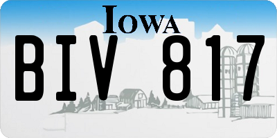 IA license plate BIV817