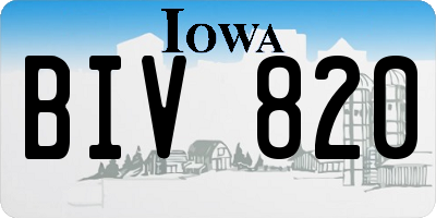 IA license plate BIV820