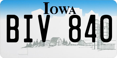 IA license plate BIV840