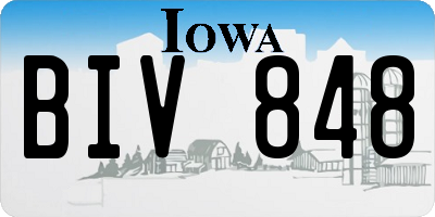 IA license plate BIV848