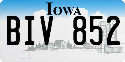 IA license plate BIV852