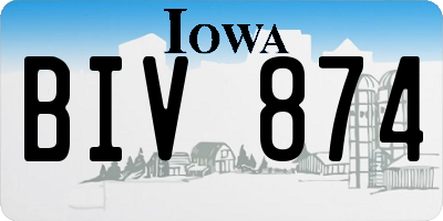 IA license plate BIV874