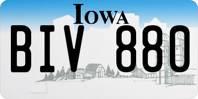 IA license plate BIV880