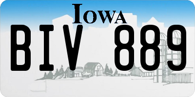 IA license plate BIV889