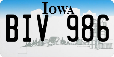 IA license plate BIV986