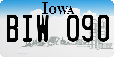 IA license plate BIW090