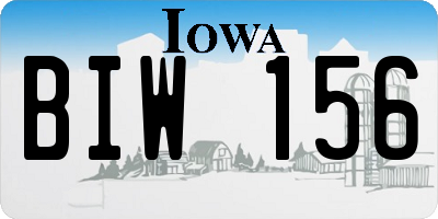 IA license plate BIW156