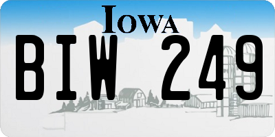 IA license plate BIW249