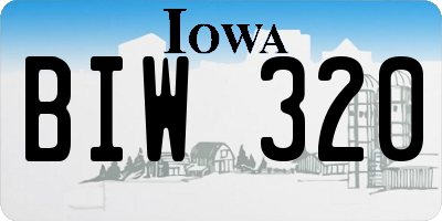 IA license plate BIW320
