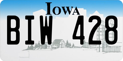 IA license plate BIW428
