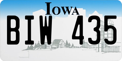 IA license plate BIW435