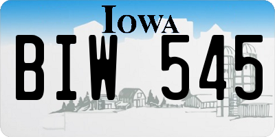 IA license plate BIW545