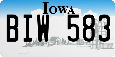 IA license plate BIW583