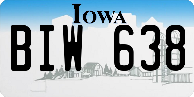 IA license plate BIW638