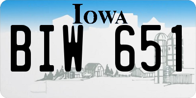 IA license plate BIW651