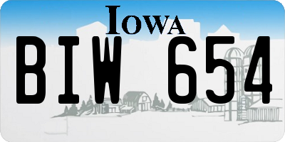 IA license plate BIW654