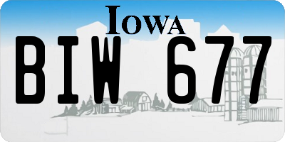 IA license plate BIW677