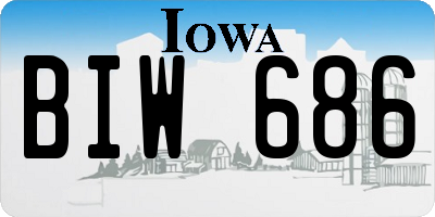 IA license plate BIW686