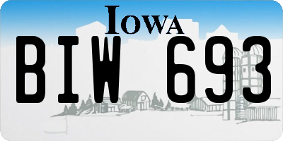 IA license plate BIW693